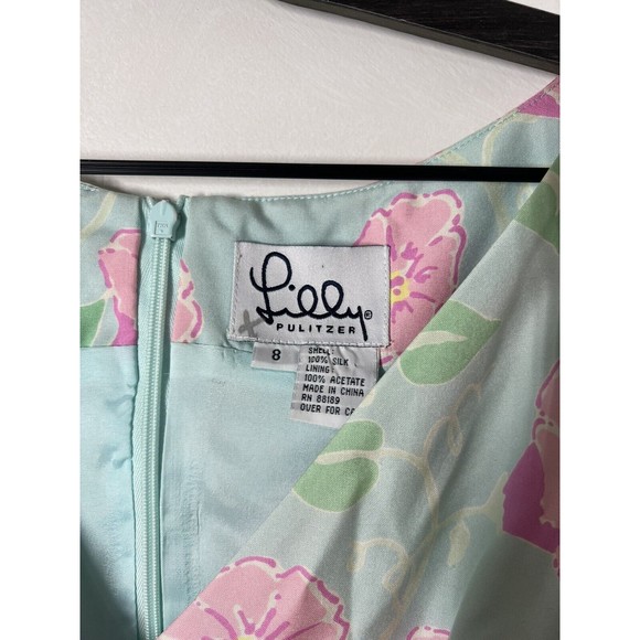 Lilly Pulitzer Staci Morning Glories Silk Midi Dress Size‎ 8 - Picture 2 of 12